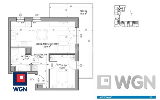 Mieszkanie na  sprzedaż Lublin - Mieszkanie 43,27 m2 z balkonem, Wrotków, Lublin