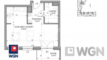 Mieszkanie na  sprzedaż Lublin - Mieszkanie 36,82 m2 z balkonem, Wrotków, Lublin