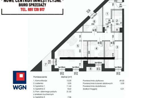 Mieszkanie na  sprzedaż Lublin - Lokal mieszkalny 72,62m2 w nowoczesnym budynku.