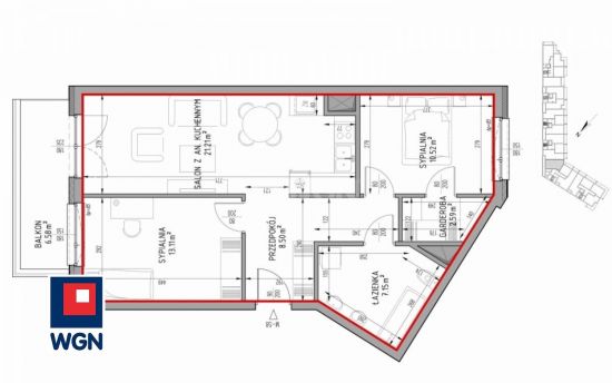 Mieszkanie na  sprzedaż Lublin - Na sprzedaż: 3-pokojowe mieszkanie z balkonem |62.05 m2, Felin , Lublin